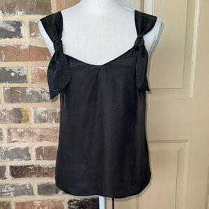 Amanda Richard Dark Gray Silk Adjustable Strap Sleeveless Camisole Tank Top Sz S